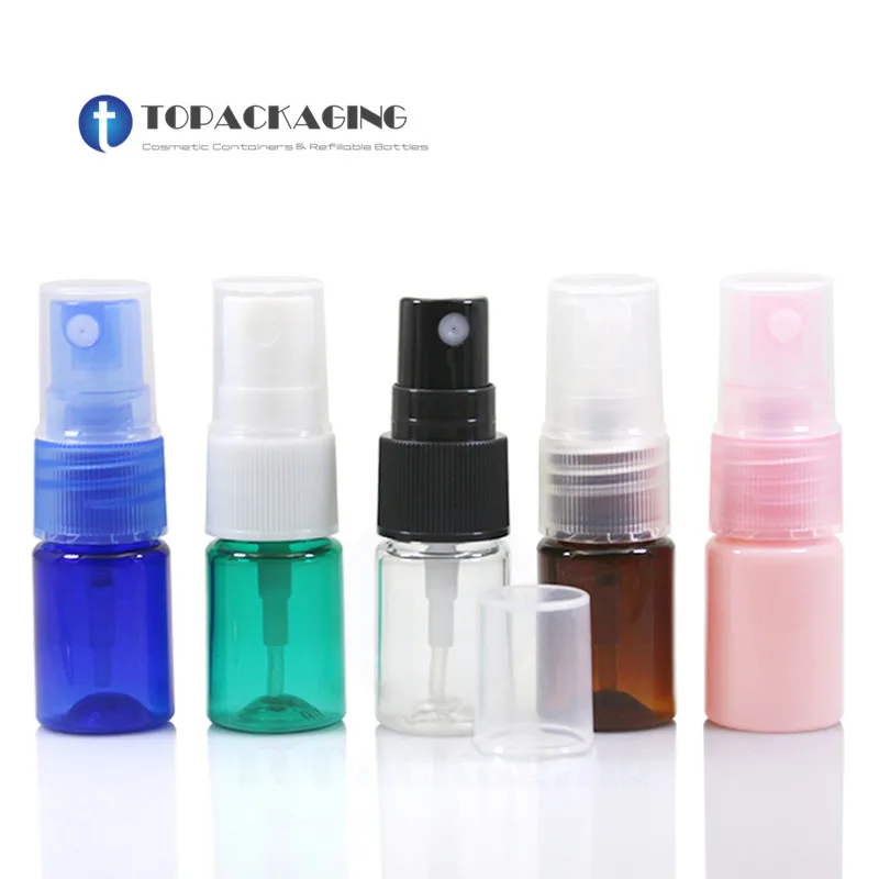 

100 x 5ml Sprayer Bottle Empty Plastic Cosmetic Container Small Sample Perfume Refillable Fine Mist Atomizer Makeup Parfum Pack