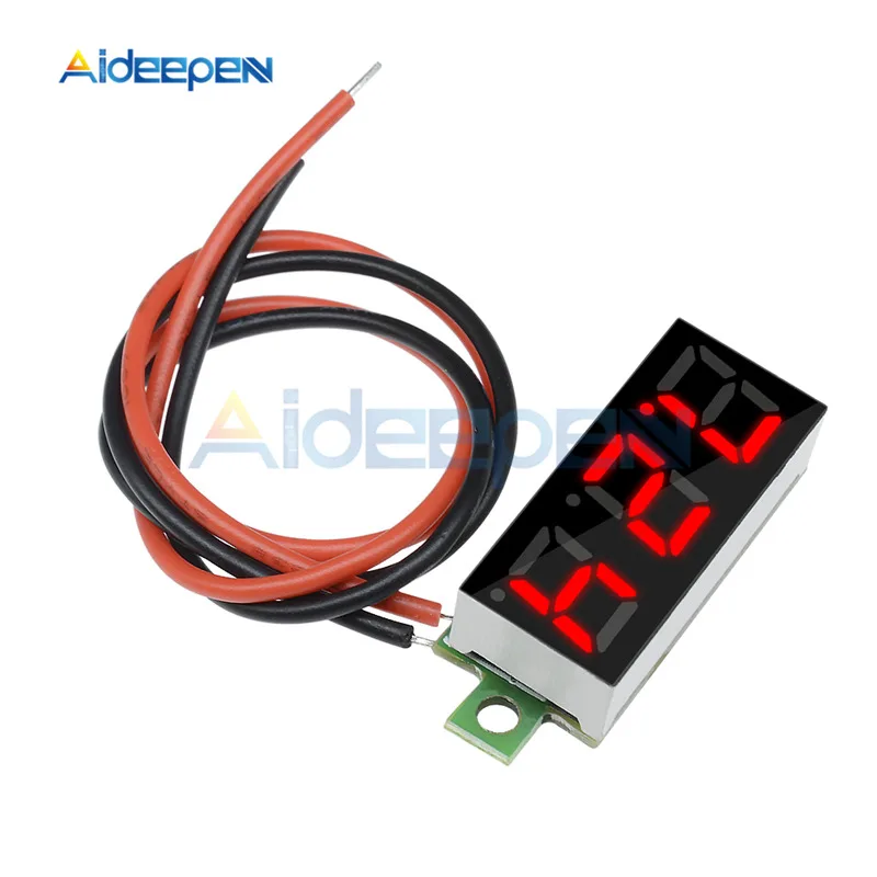 Imagem -03 - Led Voltímetro Digital Medidor de Tensão Detector de Volts Monitor Painel Tester Vermelho Verde dc 0100v 2.5v30v 0.28 12v 24v Peças