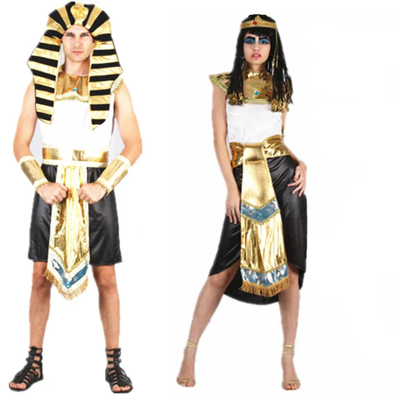 Disfraces de Faraón egipcio Cleopatra para fiesta de carnaval, disfraces de parejas de escenario para mujeres y hombres