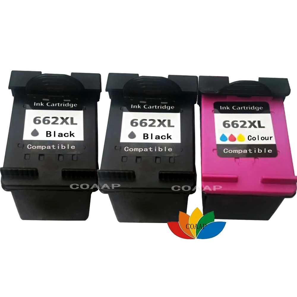 3 Compatible Ink Cartridge for Refilled HP 662 662XL Deskjet 1515 1015 1018 1518 2645 3545 2515 2548 3548 4518 2648 4648 Printer