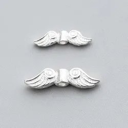 1pc/Lot 100% 925 Sterling Silver Angel Wing Spacer Beads 14/18mm Earrings Bracelets Silver Beads Charms DIY Jewelry Accessories