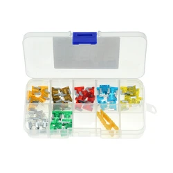 50pcs/lot Car Truck Micro Blade Fuses 5A 7.5A 10A 15A 20A 25A 30A AMP Plastic Box Assortment with Clip