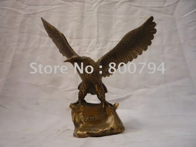 

Collectable Qing Dynasty brass flying eagle statue,28cm(l)*28cm(h)*14cm(w),Decoration,free shipping,EMS