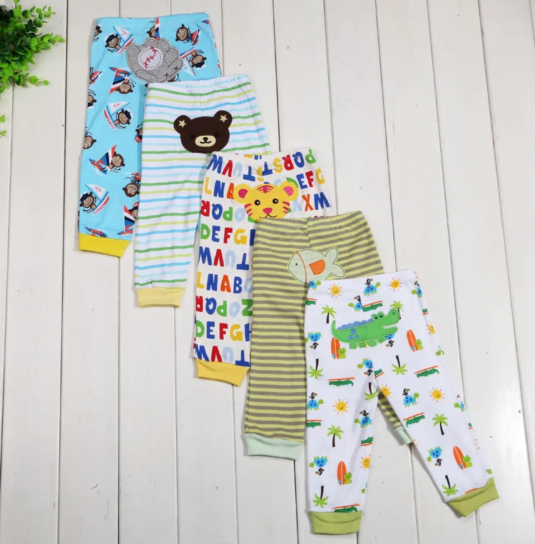 Pantalones de algodón de dibujos animados para bebés, ropa para niños pequeños, 3/4/5 piezas