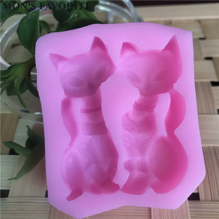 Beautiful Animal  Fox Sharp 3D Silicone Cake Fondant Mould Tools Cookware Cake Decorating Fondant Mold D103