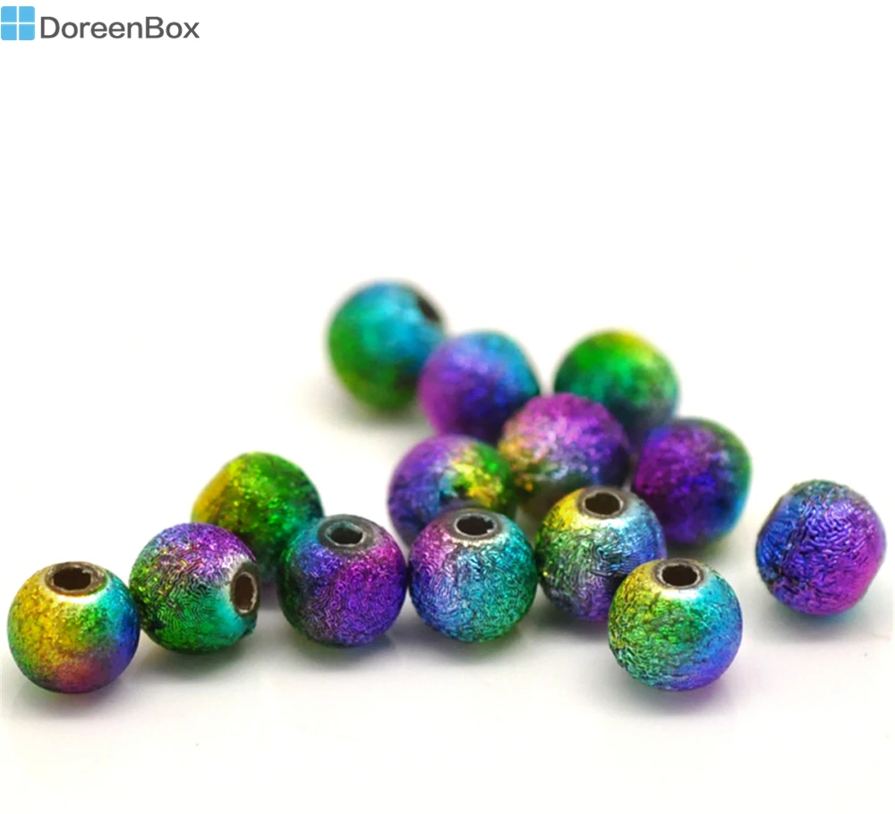 Doreen Box Multicolor Acrylic Wrinkle Spacer Beads 6mm(1/4