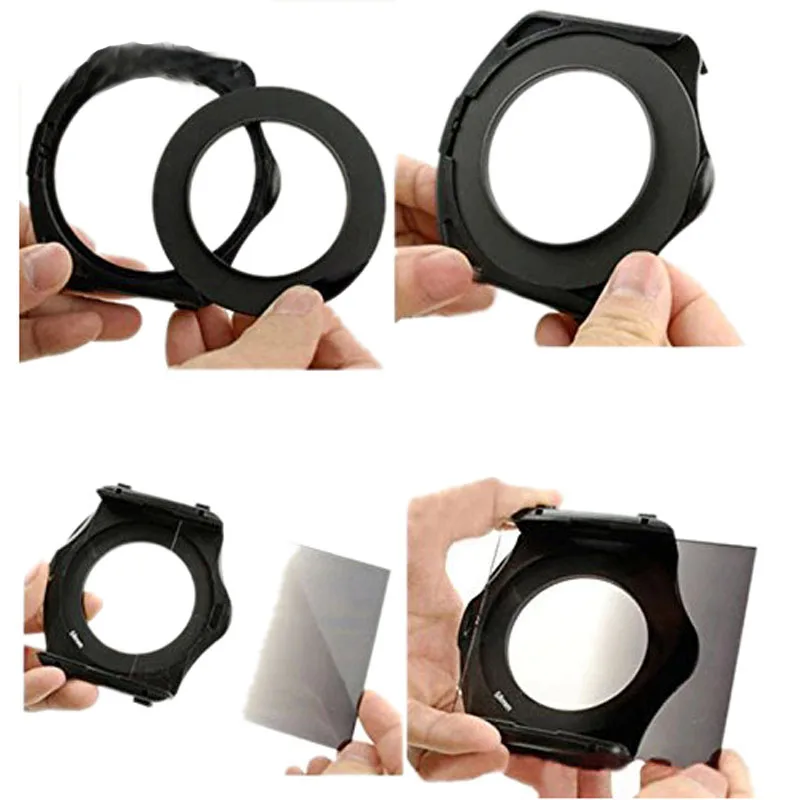 Camera Lens Filter Kit Bag 49 52 55 58 62 67 72 77 82 mm Adapter Ring Keep Holder Blue Orange Gray Color Graduated Filters