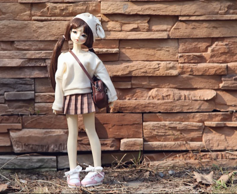 New Basic Style Casual Hoodie Fleece Pleated Skirt for 1/4 1/6 BJD Kurhn Dolls Accessories