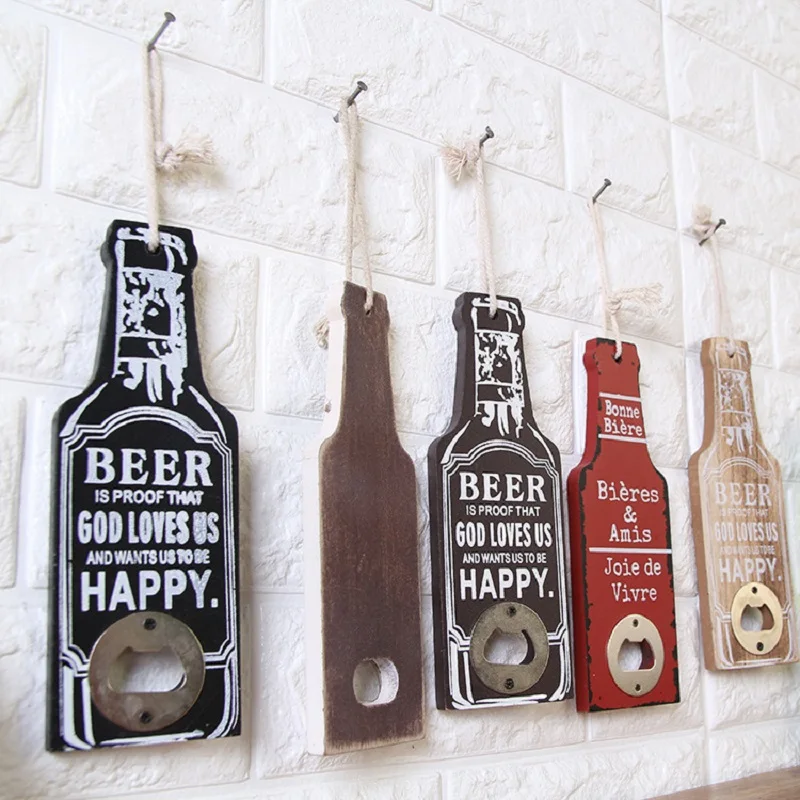 New small letter wooden beer bottle opener manufacturers wholesale household department store bottle opener