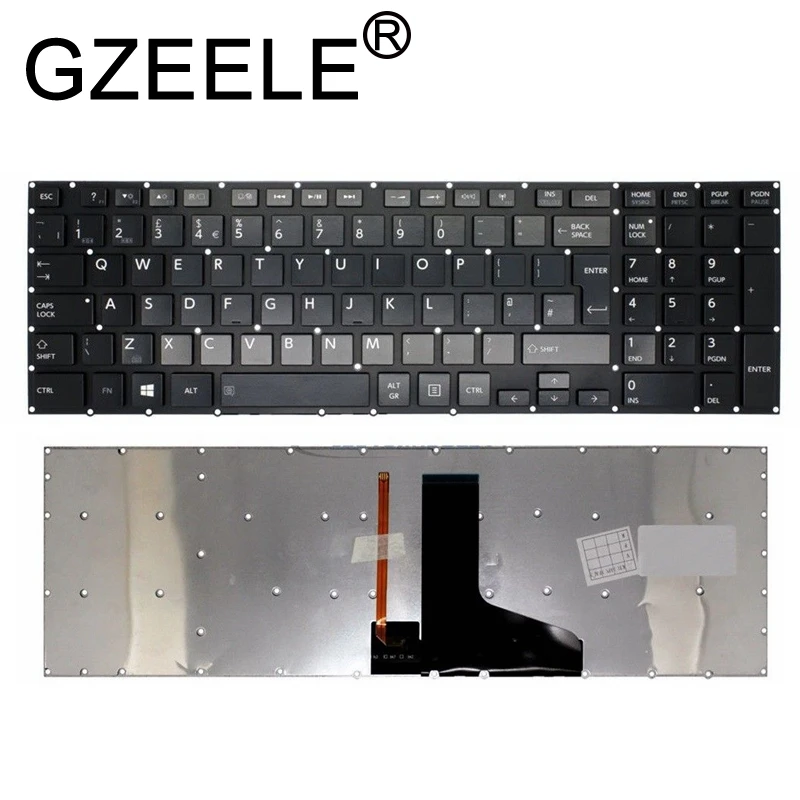 GZEELE UK/SP backlit laptop keyboard for Toshiba Satellite P50-B P50T-B P55-B P55T-B UK English QWERTY (Standard)