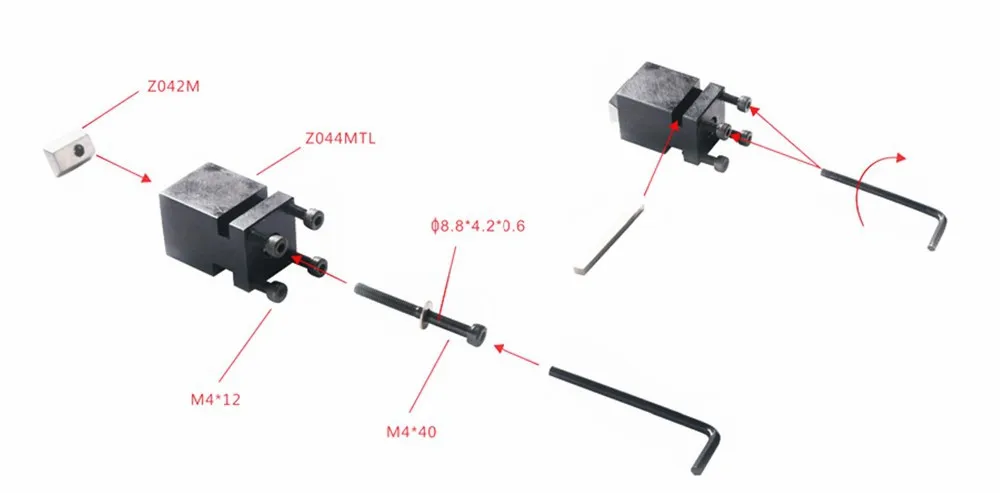 Free Shipping Z044MTL Metal 2 Position Tool Post L Lathe Tool Rest Bracket Zhouyu The First Tool Mini Machine Accessory