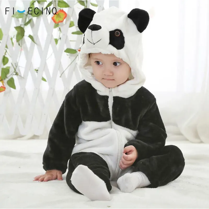 Panda Kigurumis Baby Kinder Kinder Cartoon Tier Cosplay Kostüm Warme Weiche Flanell Phantasie Winter Onesie Niedliche Pyjama Körper Anzug