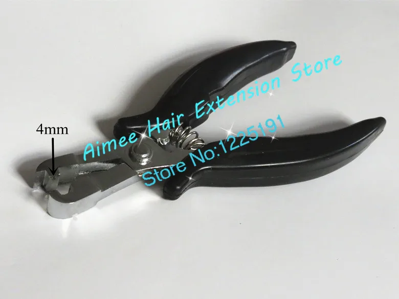 Wholesale sales of antirust plating flat hair Black handle 4mm model extensions forceps / hair extension tools