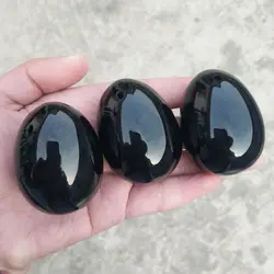 1pcs Natural Black Obsidian Crystal Egg Ball Magic Sphere Healing