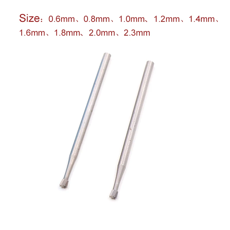 DouZ 1/6pcs 2.35mm Shank 0.6-2.3mm Precision Tungsten Carbide Burrs Milling Cutter Rotary Tool Inverted Ladder Carving Knife