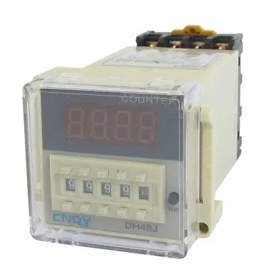 

DH48JA 1-999900 Count Up Digital Counter Relay w Base AC 110V 50/60Hz