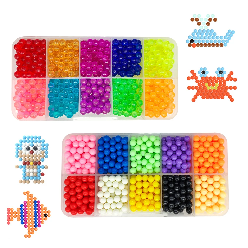 Montessori DIY Water Magic Beads Animal Molds Hand Making  Beads Puzzle Kids Educational Toys For Children Spell Replenish