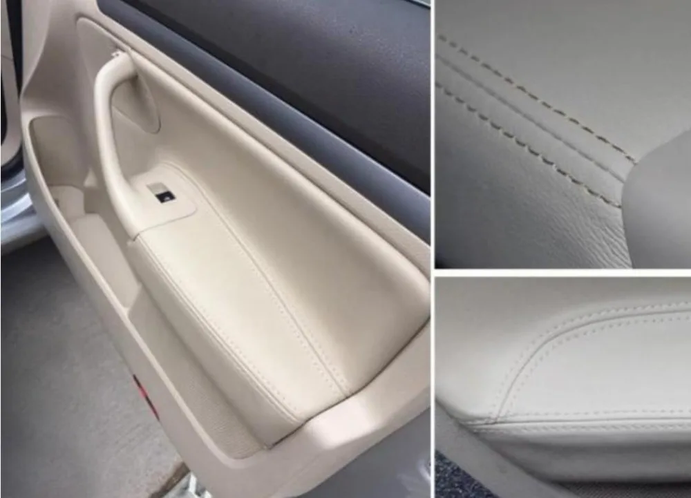 Interior Car Door Handle Armrest Panel Microfiber Leather Cover For VW Jetta 2005- 2010 mk5 / Golf 5 with Mount Fittings