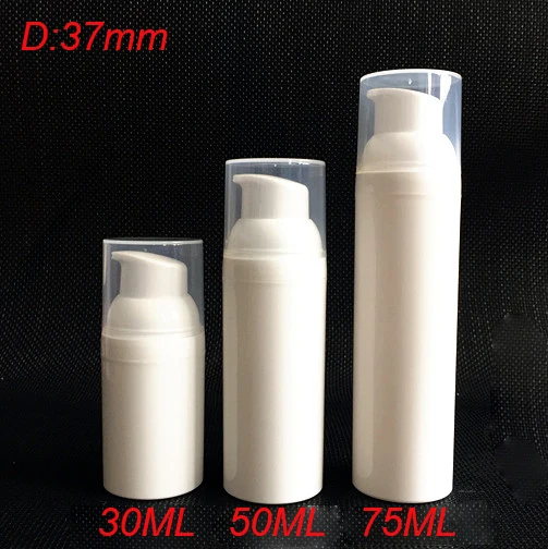 

100pcs 75ml white plastic airless bottle with vacuum pump for serum emulsion ,big mouth airless 2.5oz pump Bottles wholesale