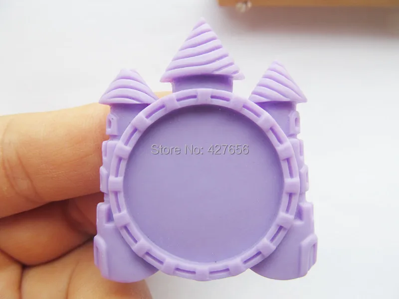 

100pcs Pink/Hot Pink/Light Blue/Purple Flatback Resin Castle Charm Finding,Base Setting Tray Bezel,for 25mm Cabochon/Cameo