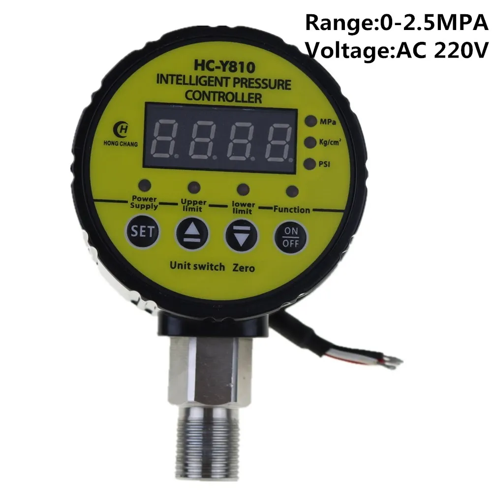 

AC220V 0-2.5MPA Air Compressor Pressure Switch Digital Pressure Gauge Relay output