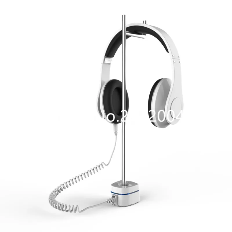 Retail merchandising security solution for Headset by micro USB, Wholesale Security Display Stand with Alarm for Headphone