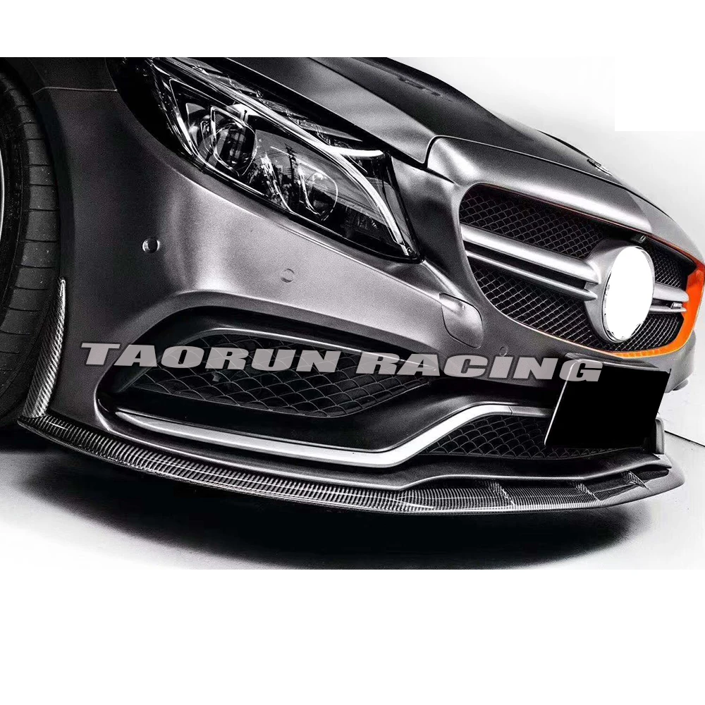 Carbon Fiber Front Bumper Chin Lip for Benz W205 S205 C205 C63 C63s AMG Sedan & Coupe & Wagon 15 - 22