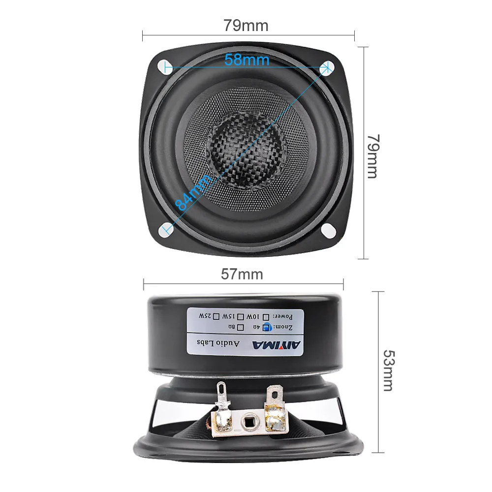 Imagem -04 - Aiyima-altifalantes de Áudio Portáteis com Gama Completa Alto-falante de Música Hifi Faça Você Mesmo para Home Theater Ohm Ohm 20w Pcs