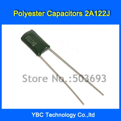 

500pcs/lot Polyester Film Capacitor 2A122J 100V 1.2NF 1200PF