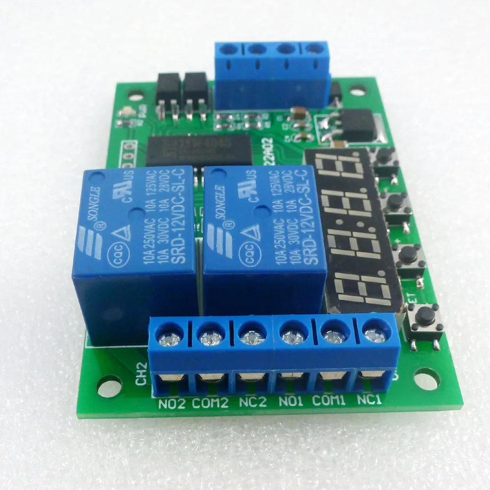 12V 2CH For LED PLC Home Lamp Motor of the Multi-function Delay Relay Timer Control Switch