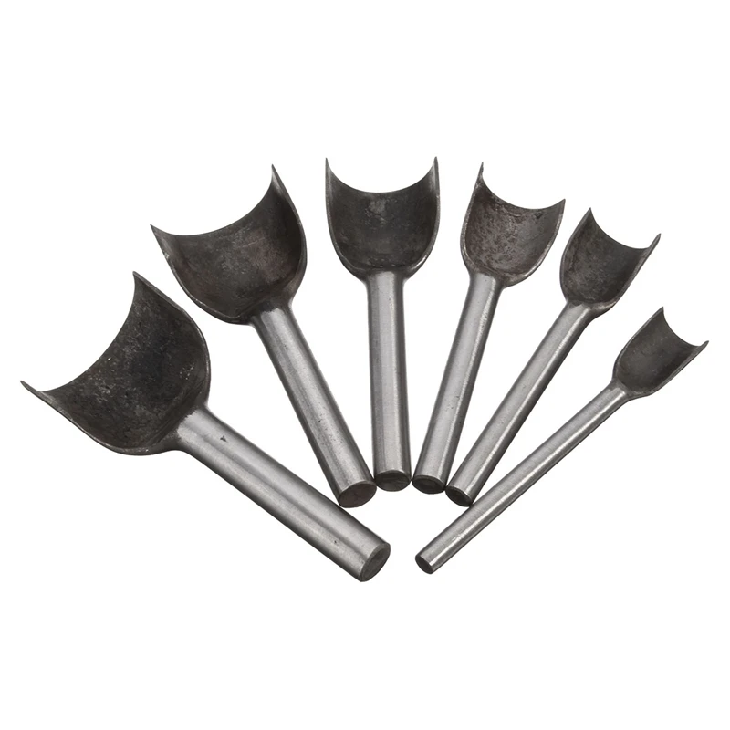 New Da Công Cụ Thủ Công Nửa Vòng V Shaped Cutter Punch Da Handmade Công Cụ Thủ Công Đấm Dụng Cụ Cầm Tay 6 cái/bộ 15 mm-40mm