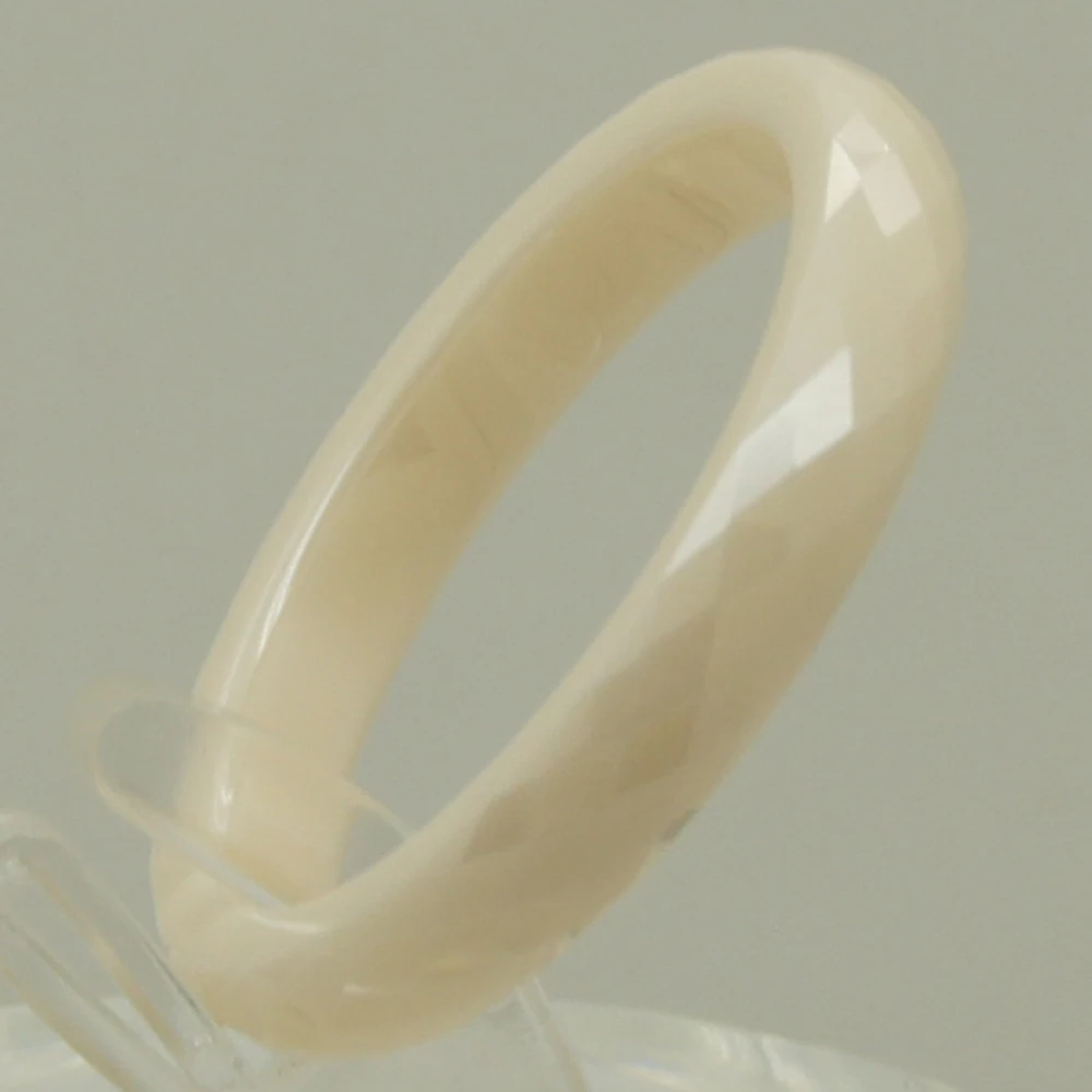 3.5mm width rare pearl ivory color classic multi facett  hi-tech scratch proof ceramic ring