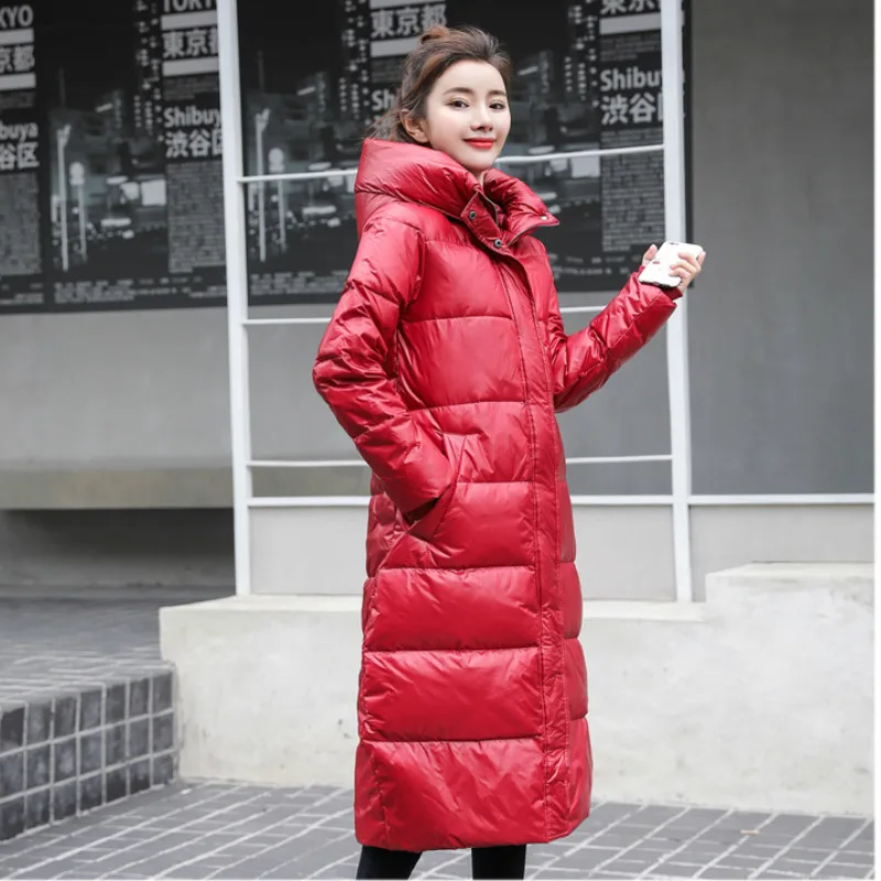 2023 Autumn Winter 90% White Duck Down Long Women Coat Female Thick Warm Parkas Women Down Hooded Jacket Women