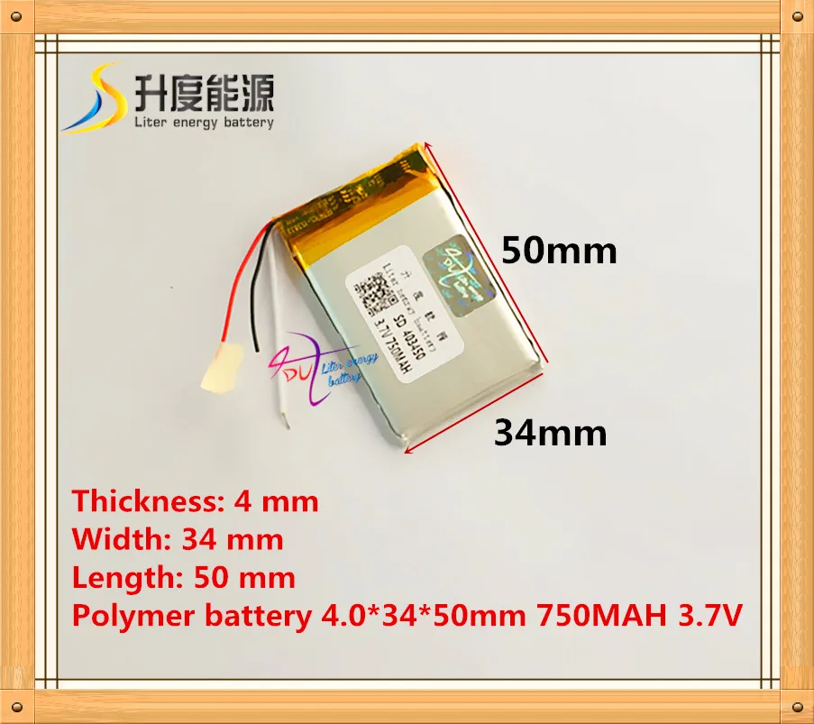 3 wire 403450 043450 3.7V 750mah Lithium polymer Battery with Protection Board For MP3 MP4 GPS Digital Products