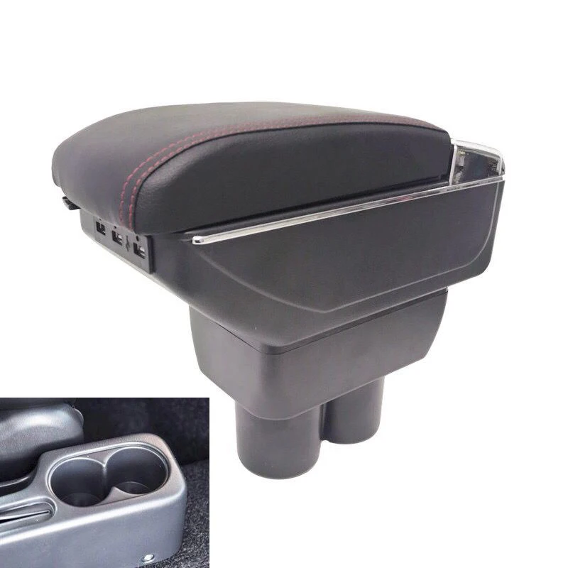 CITYCARAUTO car accessories BIG SPACE+LUXURY+USB armrest Storage box with cup holder LED USB Fit for Suzuki Jimny  armrest box