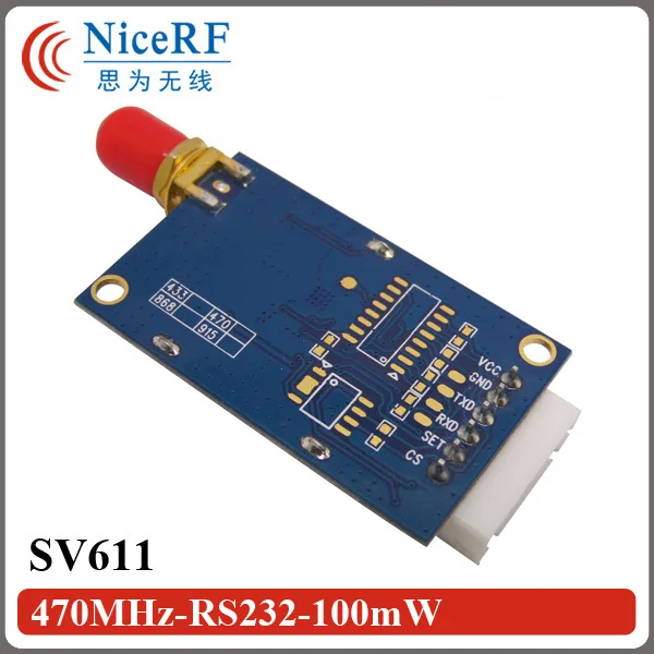 Module RF sans fil à modulation GFSK SV611, 470MHz, 100mW, Interface RS232, 2 pièces/lot, utilisé pour d'acquisition de données industrielles