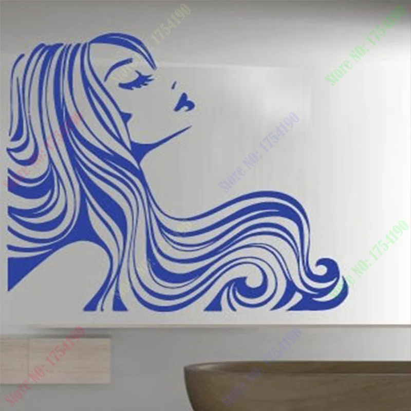 Hot selling Wall Sticker Hair Beauty Salon Vinyl Decal Girl Teen Barbershop Decor Removeable Wall decal Glass sticker