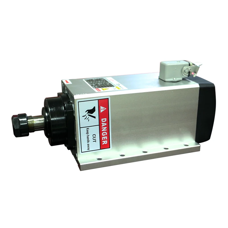 

Square 3.5kw air cooled Flange mount spindle motor AC220V ER20 18000RPM CNC Milling spindle