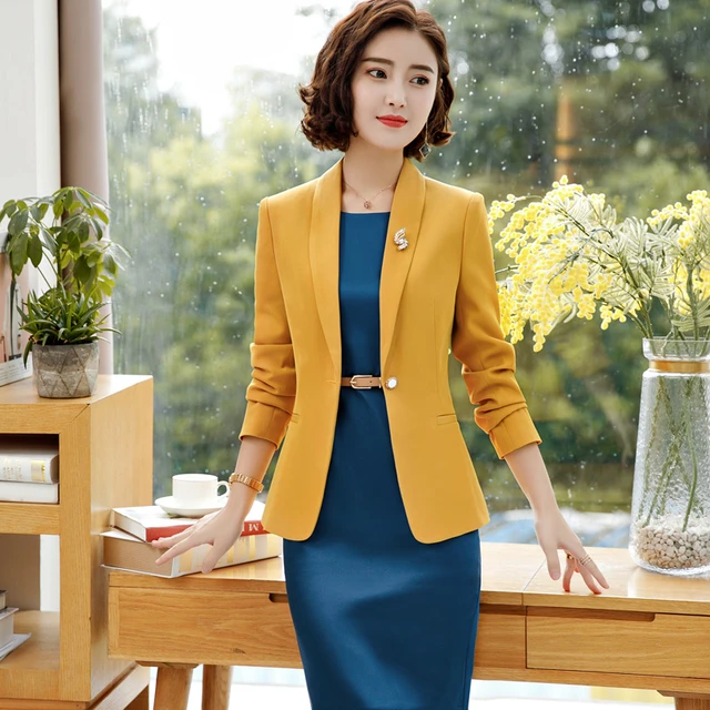 Ladies dress with matching jacket best sale