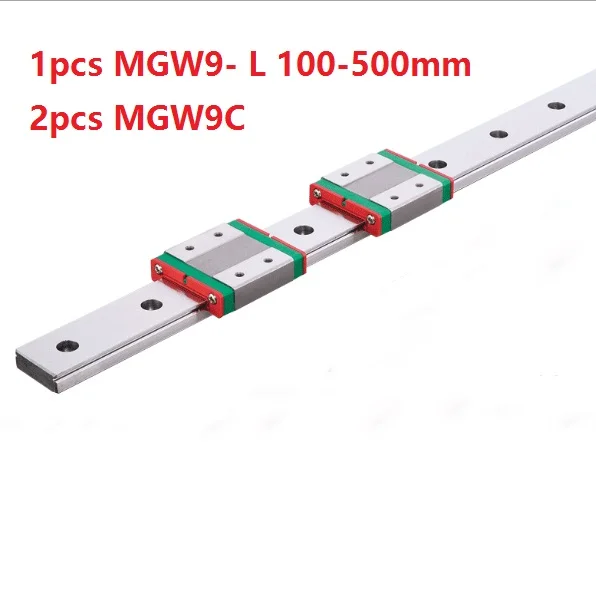 

1pcs Original HIWIN linear guide/rail MGW9 -L 100mm/200mm/300mm/400mm/500mm + 2pcs MGW9C Mini blocks for 9mm Miniature CNC parts