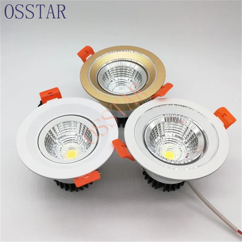 Dimmable LED Recessed Downlights adjustable COB Ceiling lamp fixture 3W 5W 7W 10W 15W for kitchen home 110V 220V