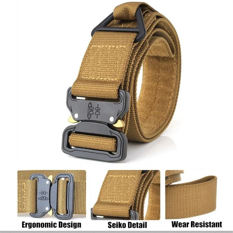 Sgancio rapido 45 millimetri Uomini CS Tattici Cinture Militare di Nylon Belt Buckle + fascia In Vita Regolabile Heavy Duty di Formazione Caccia