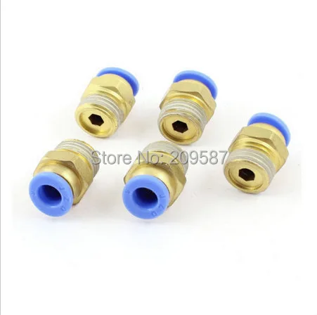 

LOT30 One Touch Push In Brass Tube Straight Union Connector Male BSPT 1/4" to 4mm