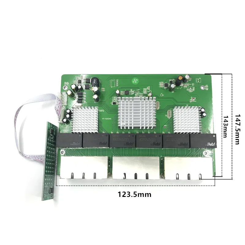 Imagem -05 - Oem Módulo de Interruptor Gigabit com 24 Portas Comutador Ethernet Rj45 10 100 1000mbps Lan 24 Portas Placa-mãe