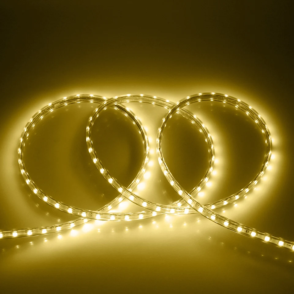 Led Strip Licht 5050 220V Waterdichte Led Tape Flexibele Strip 60 Leds/Meter Outdoor Tuin Verlichting Met Eu plug 1M/2M/5M/10M/20