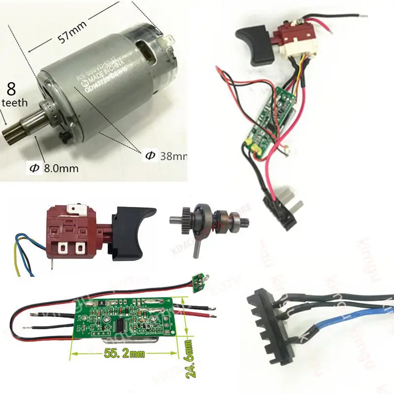 Interruptor para Worx Wu390 Wx390 Wx390.1 Wx390.31 Wu390.9 Wx390.9 20v h3 Conector da Placa de Controle de Broca