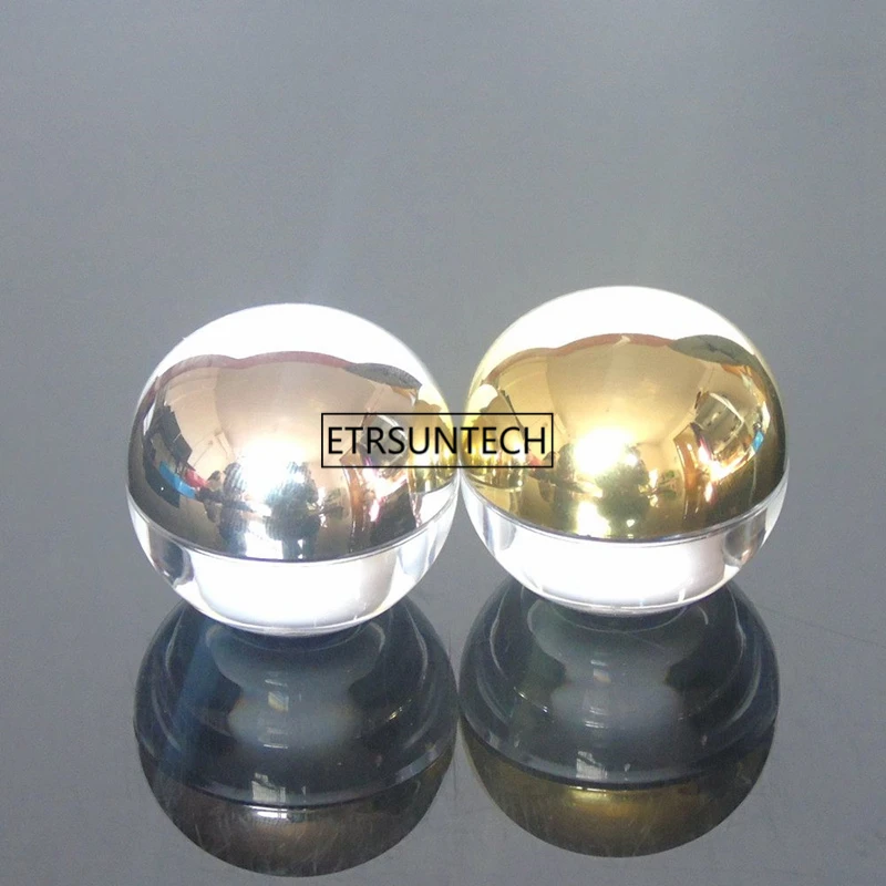 

100pcs 5G Plastic Round Spherical Jar, Cosmetic Cream Sample Packing Box, Gold Silver Color Container F2282