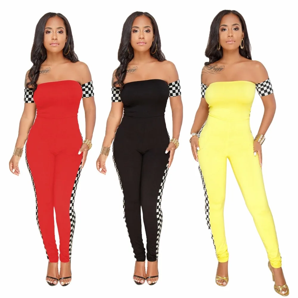 Skinny ผู้หญิงสไตล์เซ็กซี่ Jumpsuits 2019 Bodysuit ฤดูร้อน plus ขนาดเสื้อผ้า