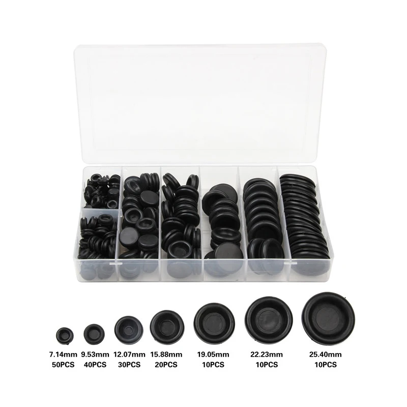 170Pcs/lot Rubber Grommet Black Firewall Hole Plug Retaining Ring Car Electrical Wire Gasket Kit For Cylinder Valve Water Pipe