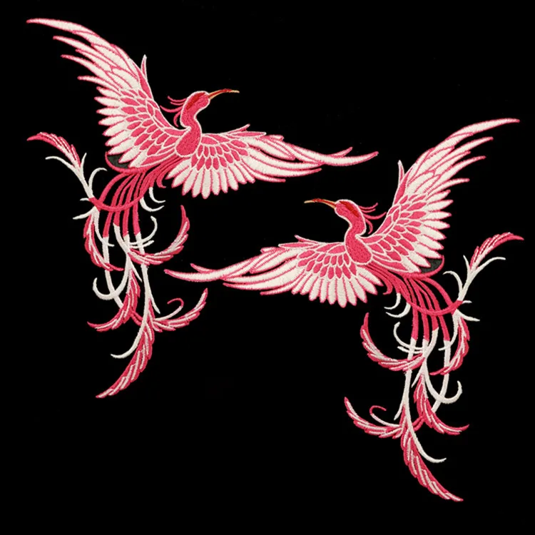 Diy embroidery Phoenix cloth stickers applique large patch stickers cheongsam fashion decoration hole clothes patch